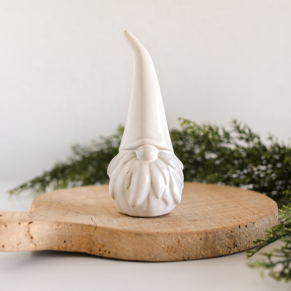 White Stoneware Gnome
