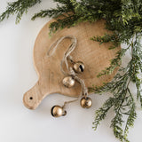 Hanging Antique Brass Jingle Bells on Jute Rope
