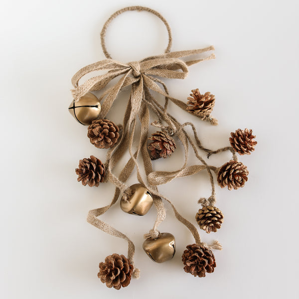 Jingle Bell and Pinecone Door Hanger