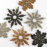 Set of 3 Flocked Snowflake Ornaments