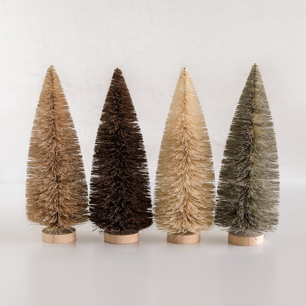 Neutral Bottle Brush Trees – Set of 4