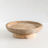 Round Wooden Rotating Pedestal Tray