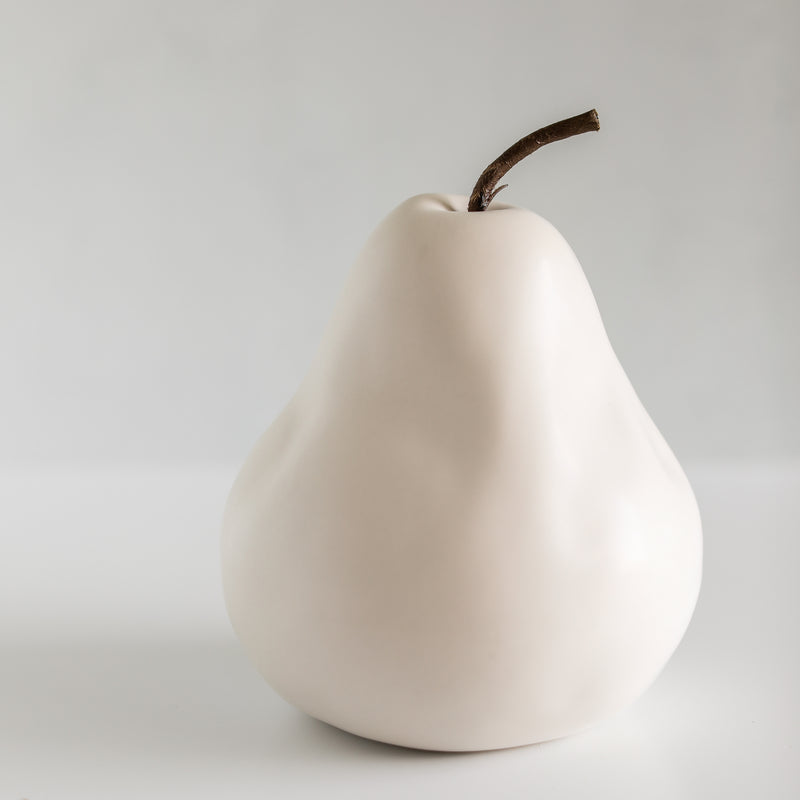 White Stoneware Pear