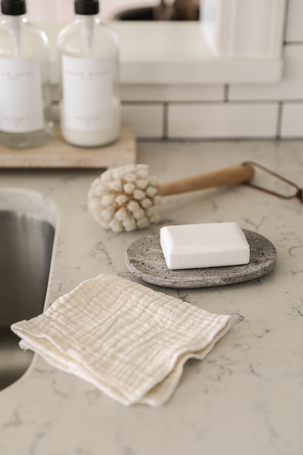 Oval Travertine Soap Dish