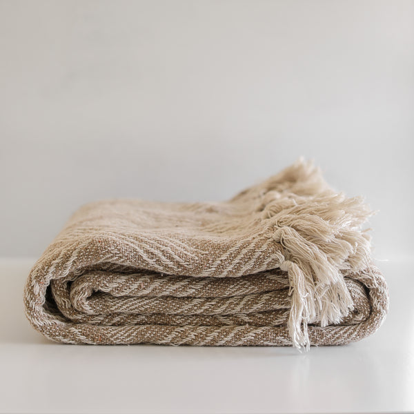 Recycled Cotton Blend Throw Blanket