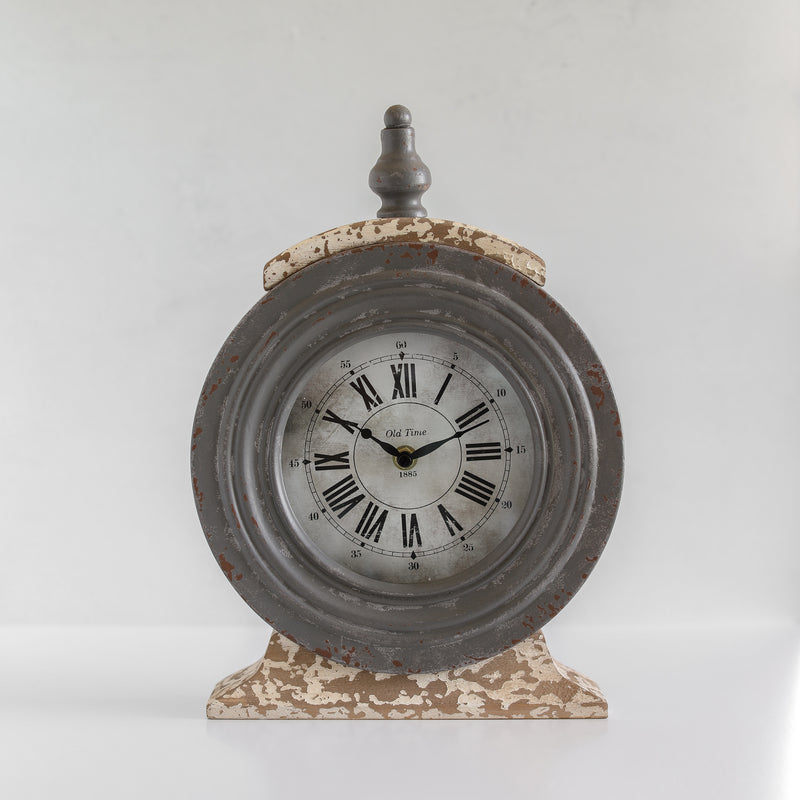 Weathered Metal Tabletop Clock