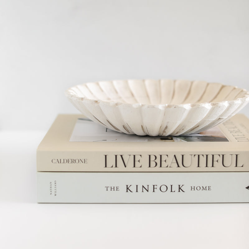 Mango Wood Scalloped Bowl