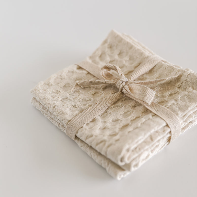Cotton Waffle Weave Dish Cloth, set of 3 - The Good Tree