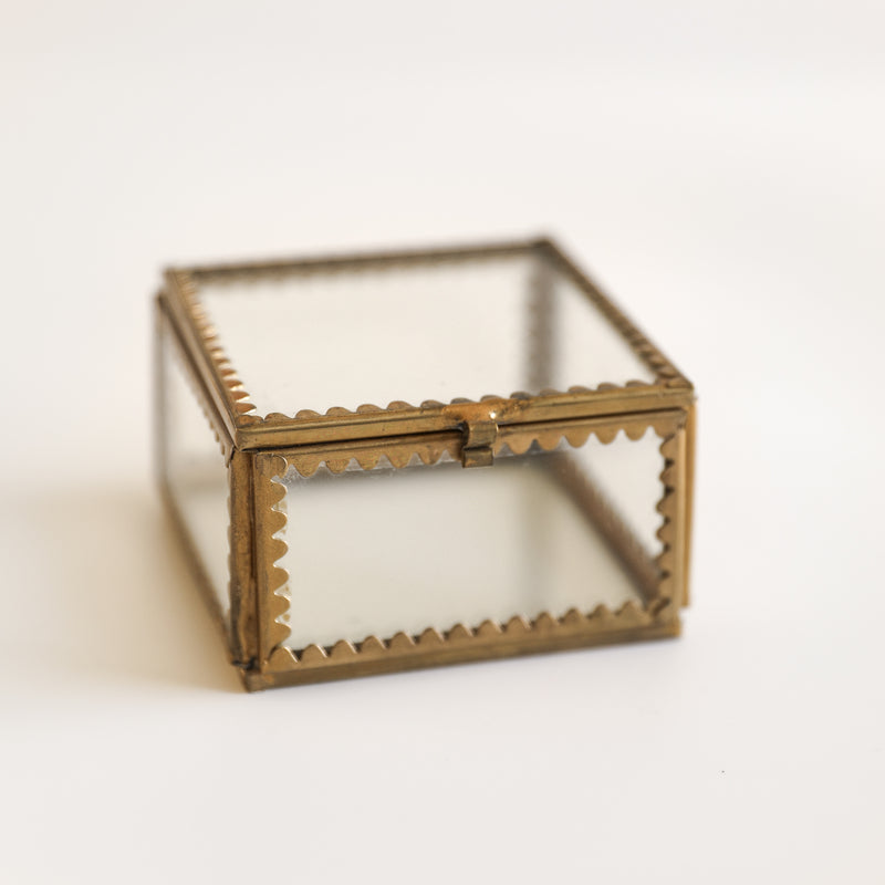 Brass & Glass Display Box with Scalloped Edges