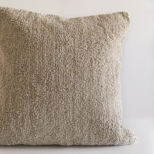 Beige Textured Cotton Pillow