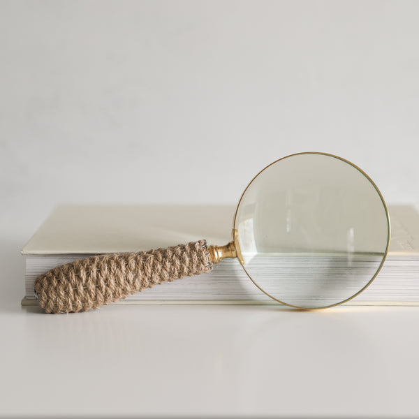 Brass Magnifying Glass with Jute Handle
