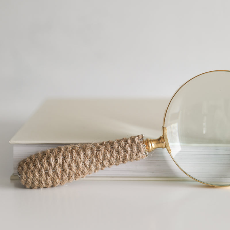 Brass Magnifying Glass with Jute Handle