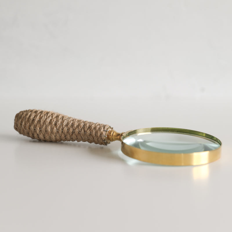 Brass Magnifying Glass with Jute Handle
