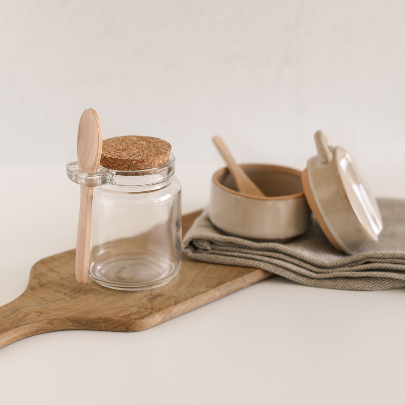 Glass Jar with Wooden Spoon