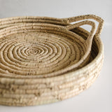 Hand-Woven Grass Basket with Handles