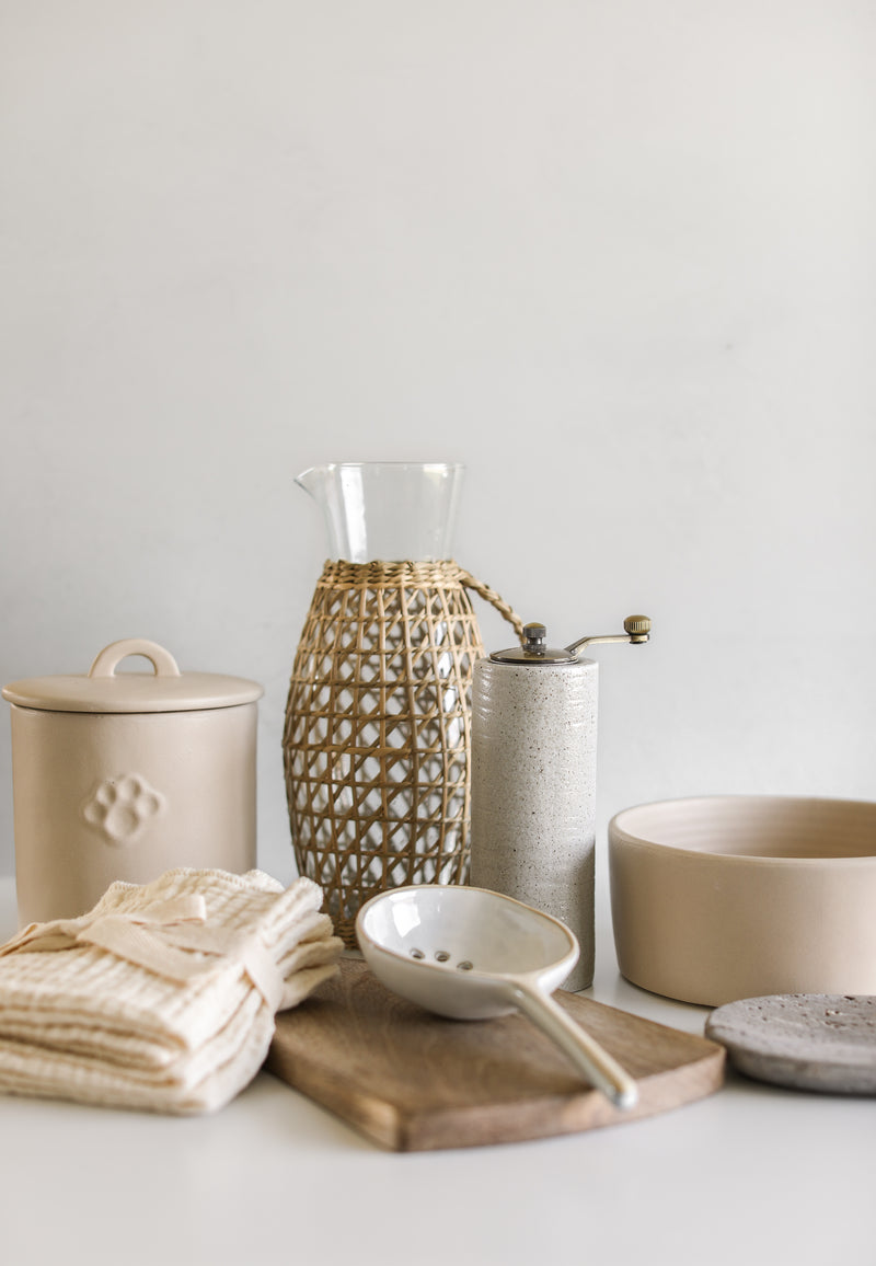 Stoneware Treat Canister with Paw Print