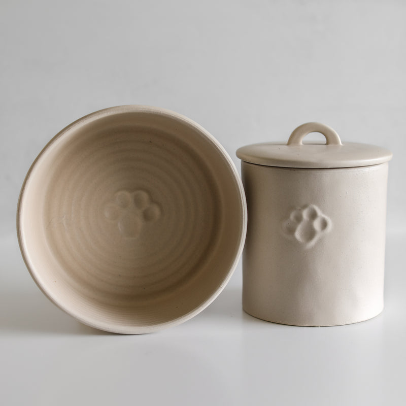 Stoneware Treat Canister with Paw Print