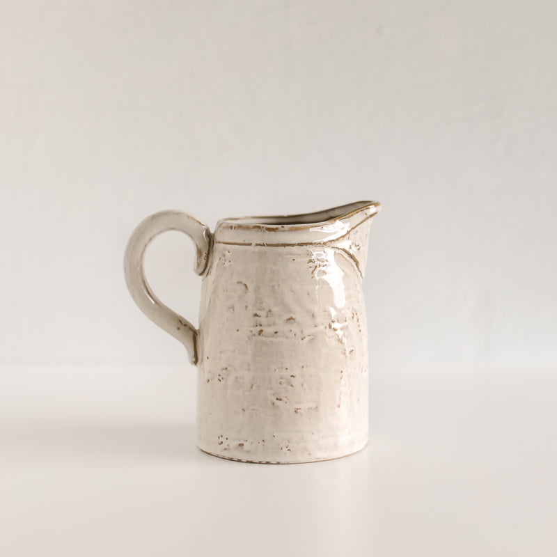 Rustic Stoneware Textured Pitcher