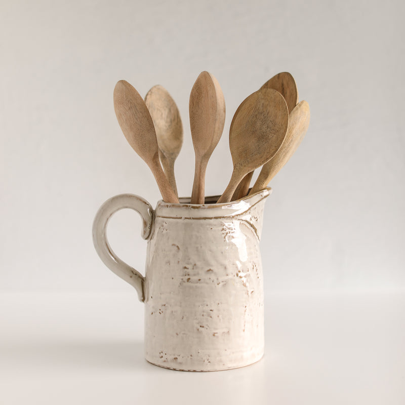 Rustic Stoneware Textured Pitcher