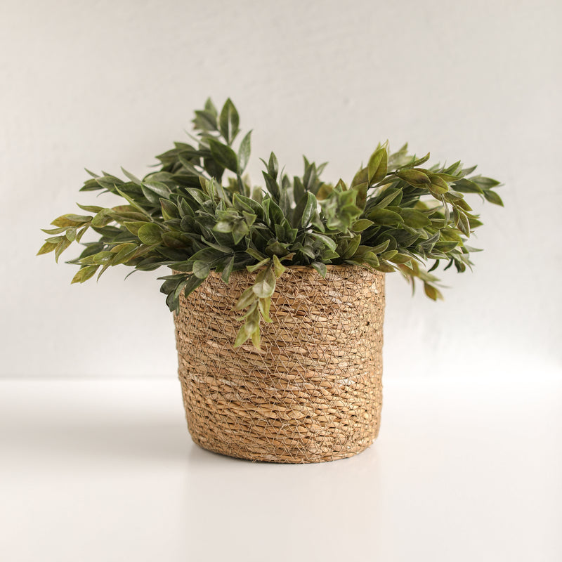 seagrass pots for plants Round Hand-Woven Seagrass Basket Planters