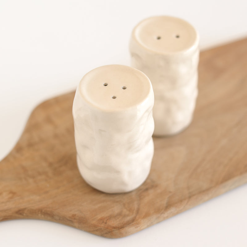 Sculpted Stoneware Salt and Pepper Shakers