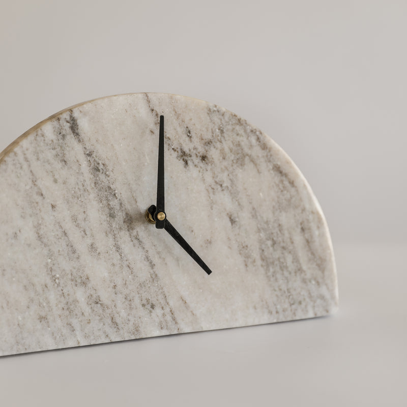 Marble Half-Circle Clock