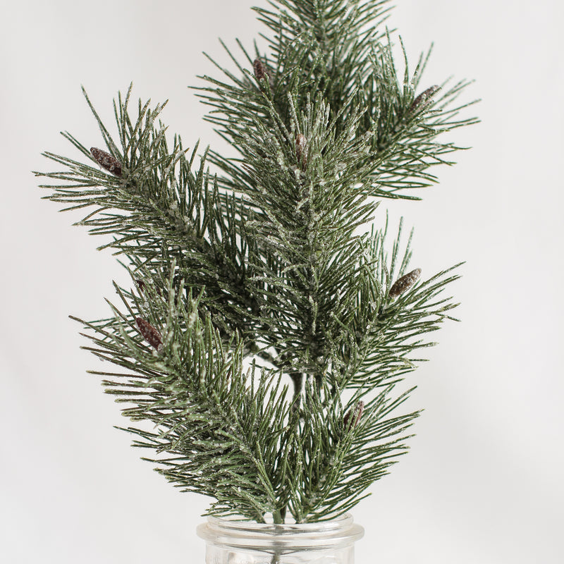 Frosted Faux White Pine Spray