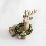 Resting Deer with Wreath