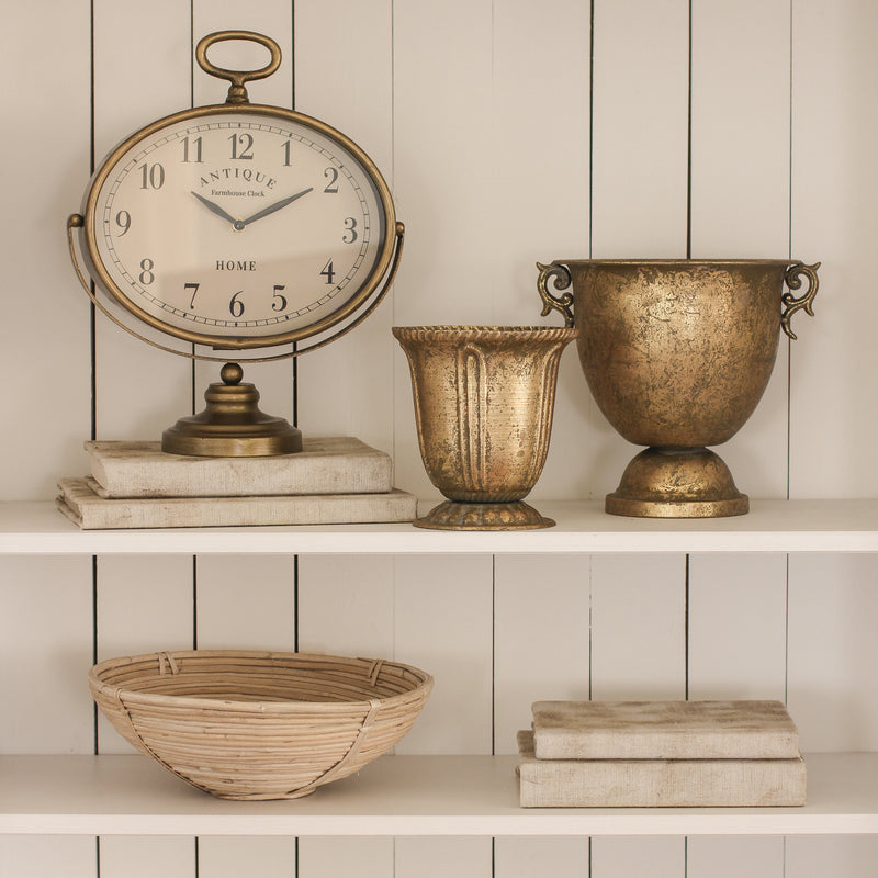 Gold Fluted Urn 6.5"