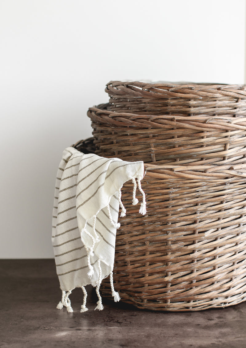 Barn Striped Bagged Cotton Tea Towels - Set of 3
