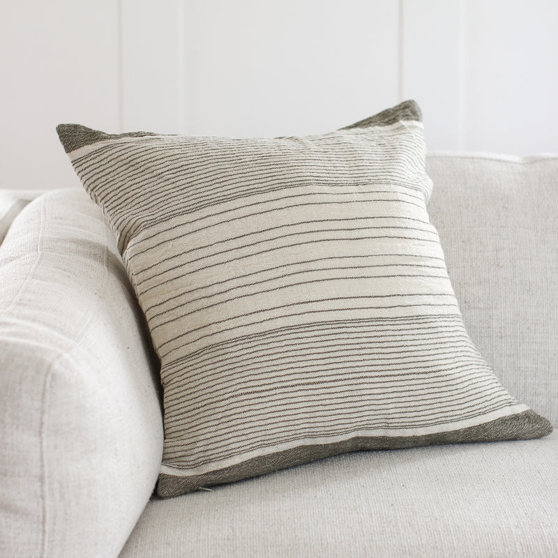 Cotton Double Cloth Stripe Throw Pillow