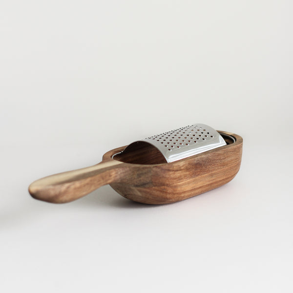 Acacia Wood + Stainless Steel Grater