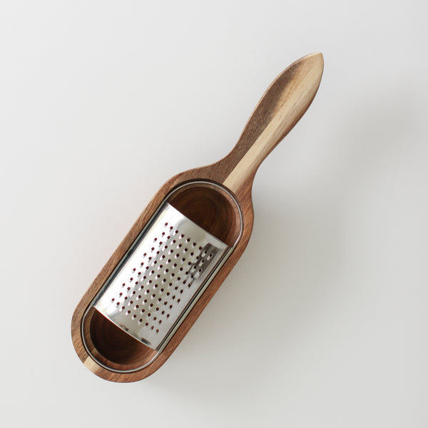 Acacia Wood + Stainless Steel Grater