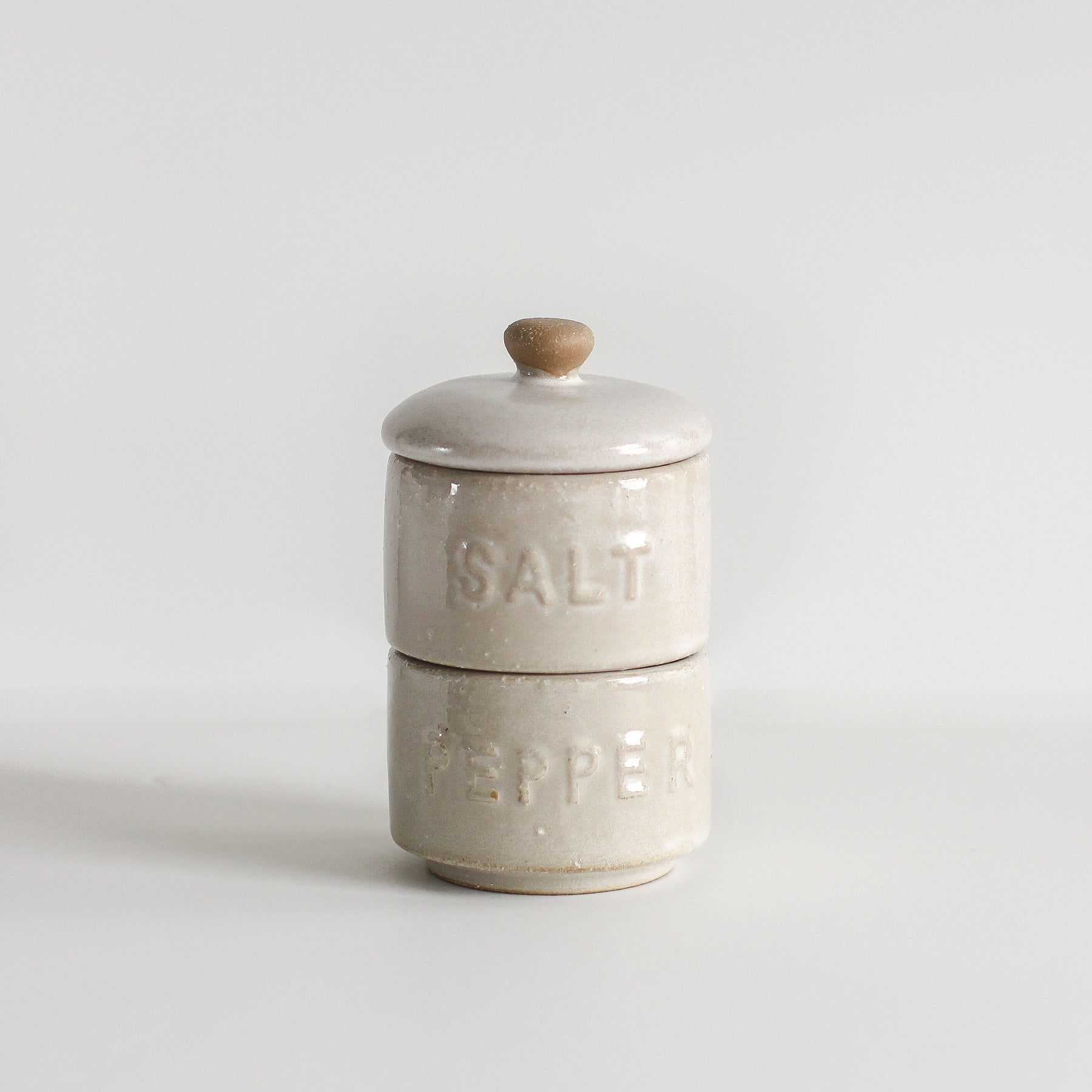 Stackable Stoneware Salt and Pepper Pots with Lid – Grow + Gather